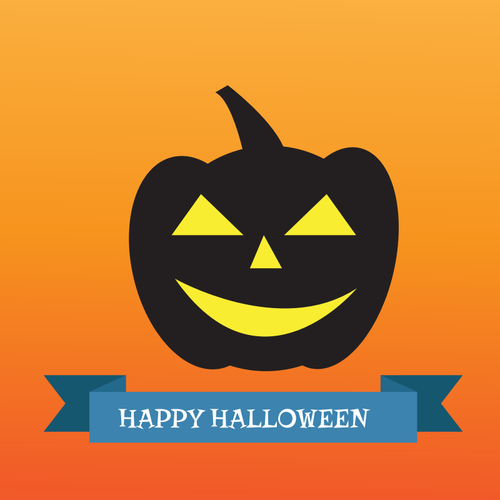Happy Halloween modrá značka vektorový obrázek