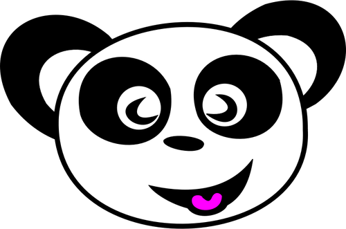 Dessin du visage de panda heureux vectoriel