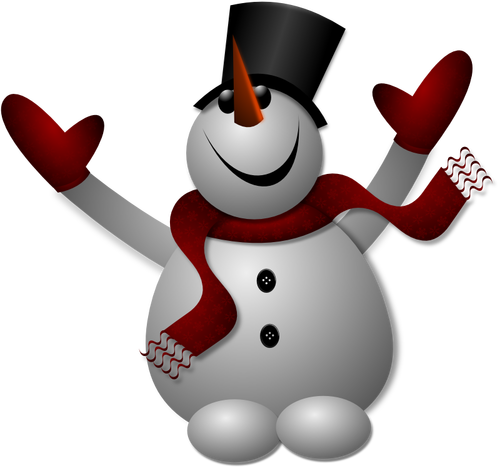 Vektor-ClipArt jubelnder Schneemann