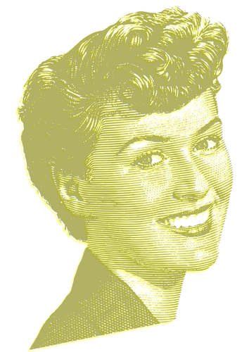 Happy woman in yellow portrait