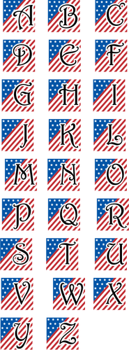 Patriotic alphabet vector image