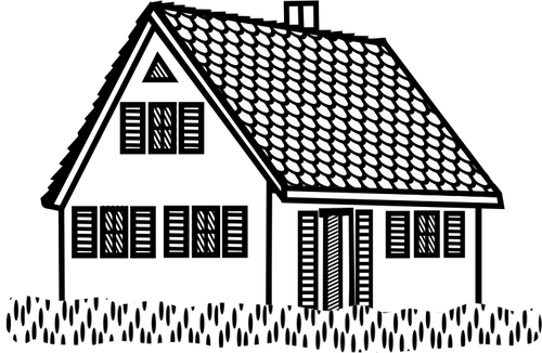 House lineart vector illustration