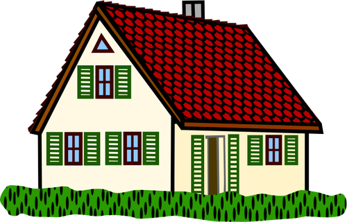 Coloured line art vector drawing of hoose