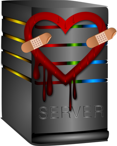 Vectorafbeeldingen van heartbleed server