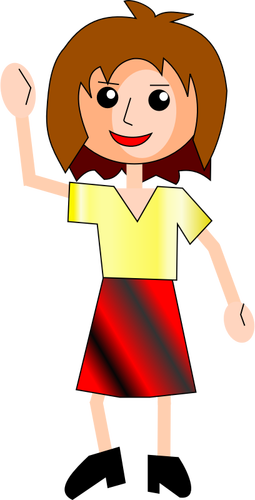 Simple cartoon girl vector illustration