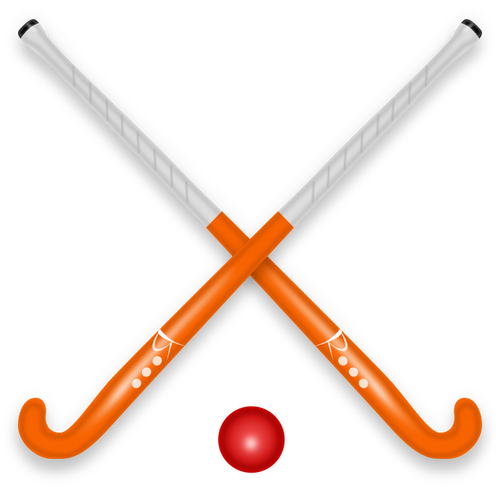 Bâton de hockey et le ballon