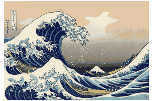 Vectorafbeeldingen van de schilderkunst onder de wave off Kanagawa