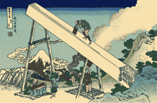 Векторное изображение живописи называется в горах Тотоми