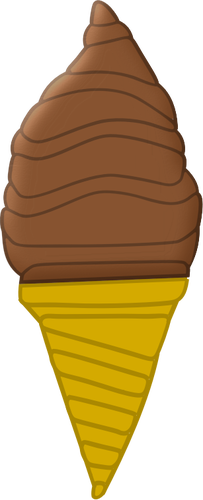 Image of chocolate ice cream in cone