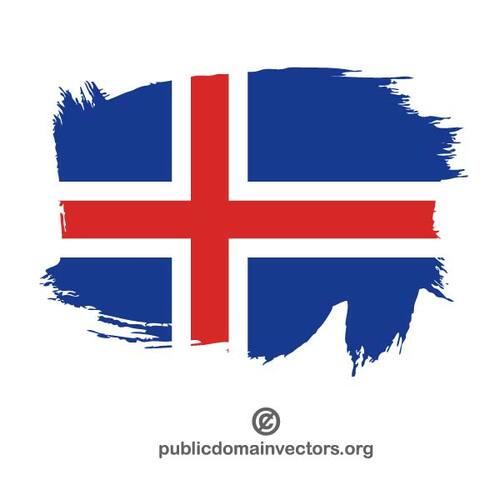 彩绘的国旗的冰岛