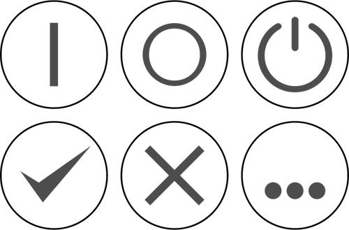 Vektor-Illustration der monochrome Auswahl macht Icons