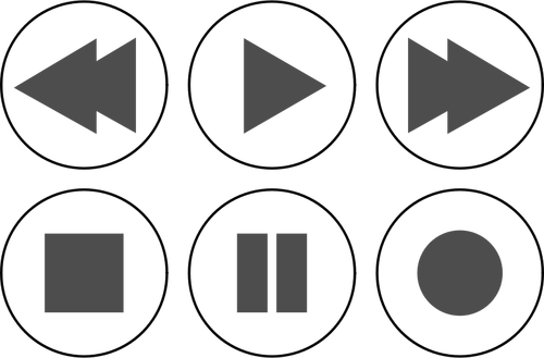 Векторный рисунок монохромный media player кнопок