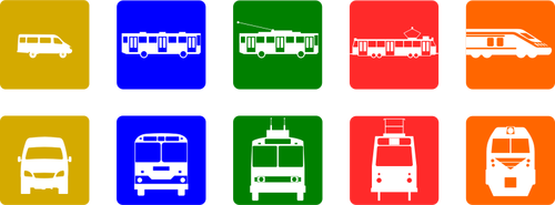 Pictogramas transporte público vector dibujo