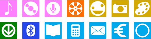 Vektorové kreslení výběru barev smartphone ikon