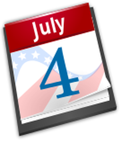 Calendario día de la independencia de Estados Unidos