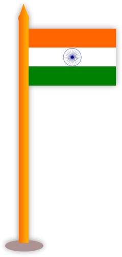 Indiske flagget på en stang