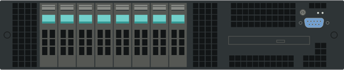 Intel 2U rack server vector imagen prediseñada