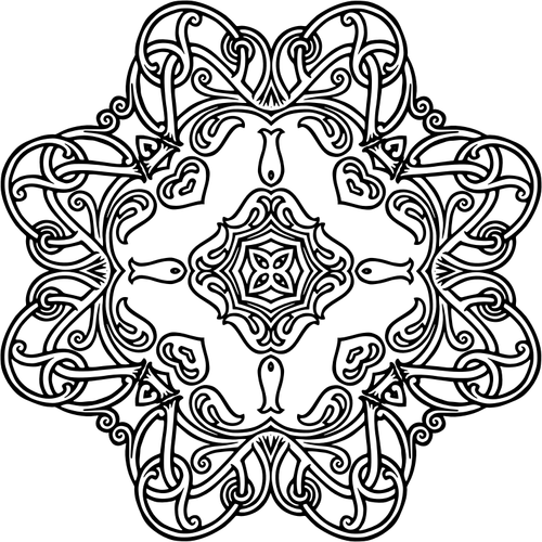 Bloemrijke geometrische symbool