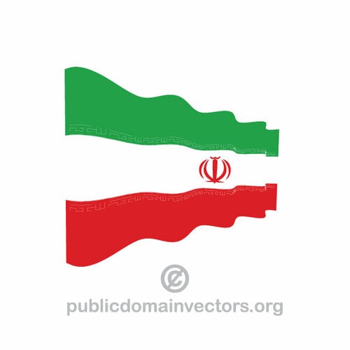 Machając irańską flagą wektora