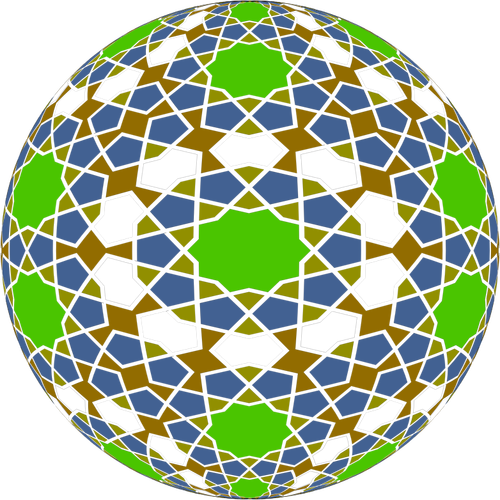 イスラムのタイルを張られた球のベクトル図