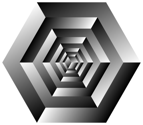 Ritning av roterande kub optisk illusion