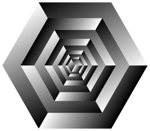 Drawing of rotating cube optical illusion