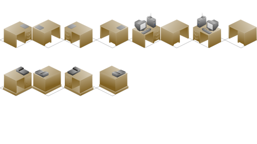 Selección de oficina escritorios gráficos vectoriales