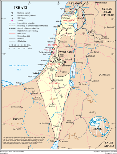 Map of Israel vector image