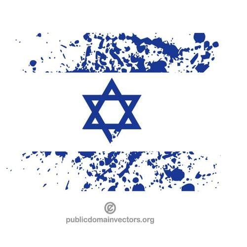 Израиль флаг в чернила брызг