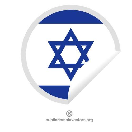 Sticker met vlag van Israël