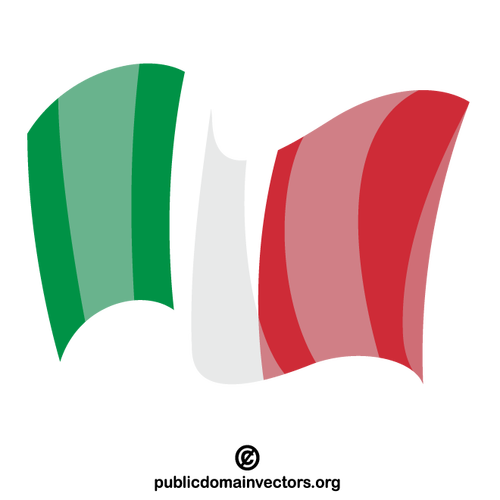 Drapeau italien agitant