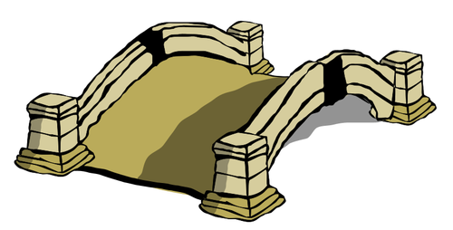 Vectorillustratie van oude stenen brug