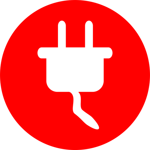 Fiche alimentation et câble vecteur symbole