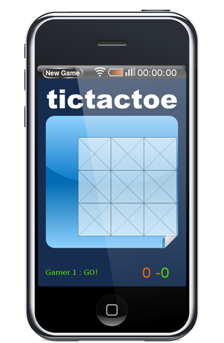 IPhone с tictactoe игры на экране векторное изображение