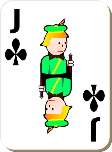 Jack of Clubs pelikortti vektori kuva