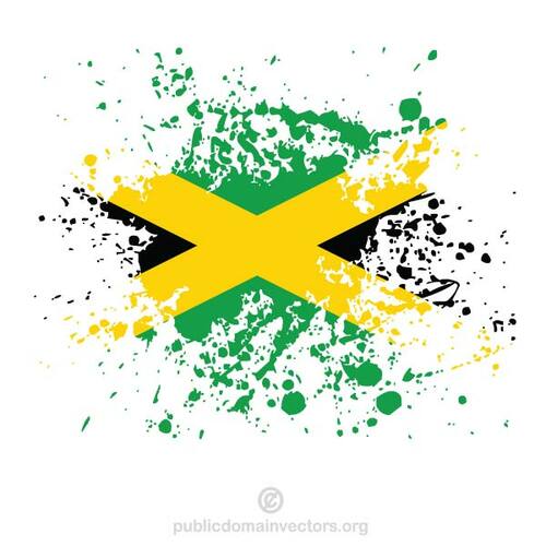 Drapeau jamaïcain en splash peinture