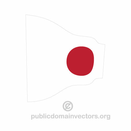 Ondeando la bandera de vector de Japón