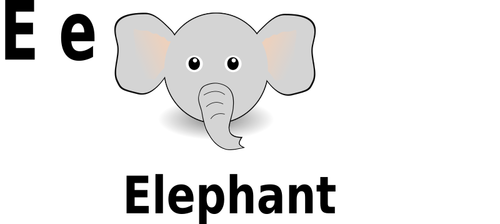 E för elefant