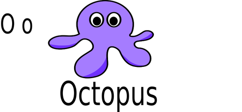 Gambar vektor gurita ungu