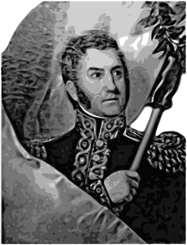José de San Martín portret grafika wektorowa
