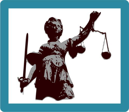 Vrouwe Justitia icoon vector afbeelding