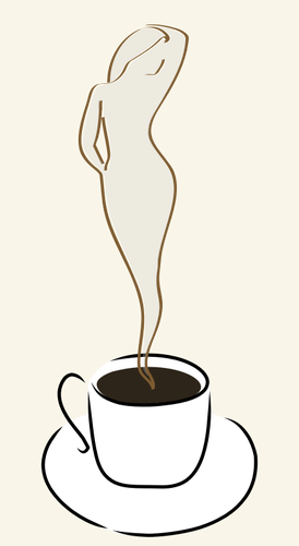 Vector images clipart de femme dans une tasse de café