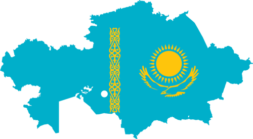 Carte et drapeau de Kazakhstan