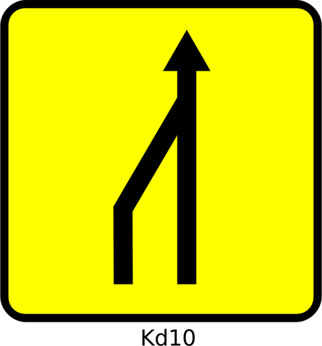 Clipart vectoriels de roadsign réduction de voie de gauche en France