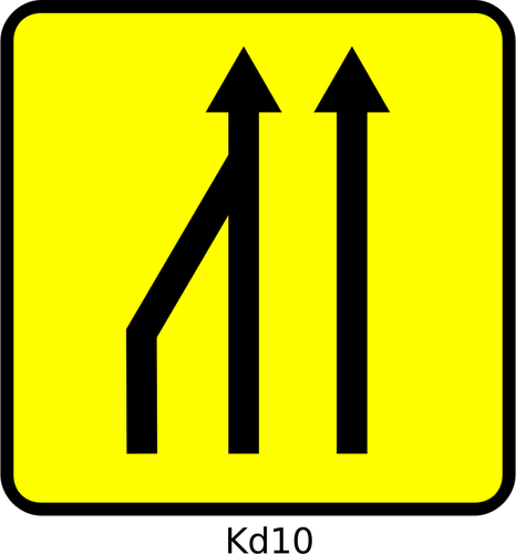 Ilustración de vector de roadsign reducción de carril de la extrema izquierda en Francia