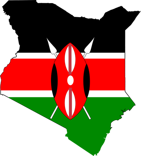 Bandeira de mapa do Quênia vector clipart