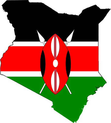 Kenya kart og flagg