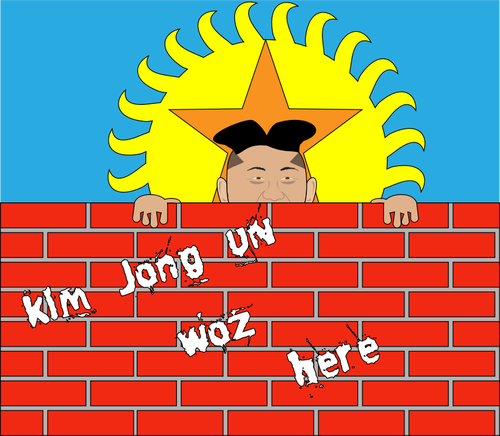 Kim Jong Un woz zde plakát vektorové ilustrace