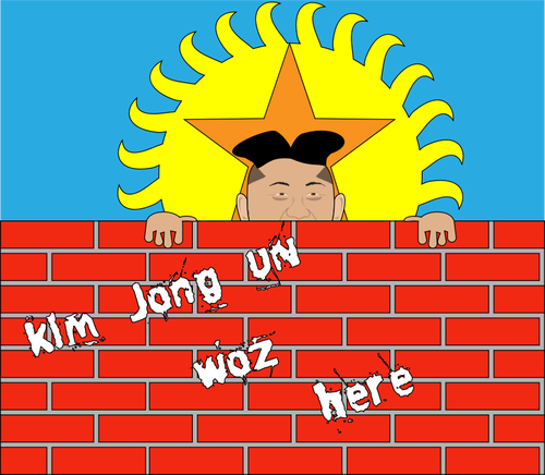 Kim Jong Un woz aici afişul vector illustration