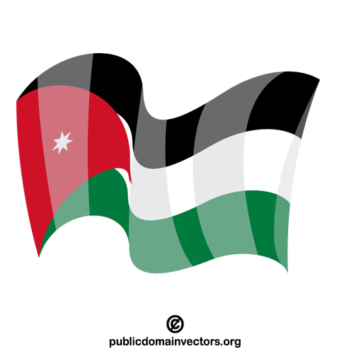De nationale vlag van het Koninkrijk Jordanië